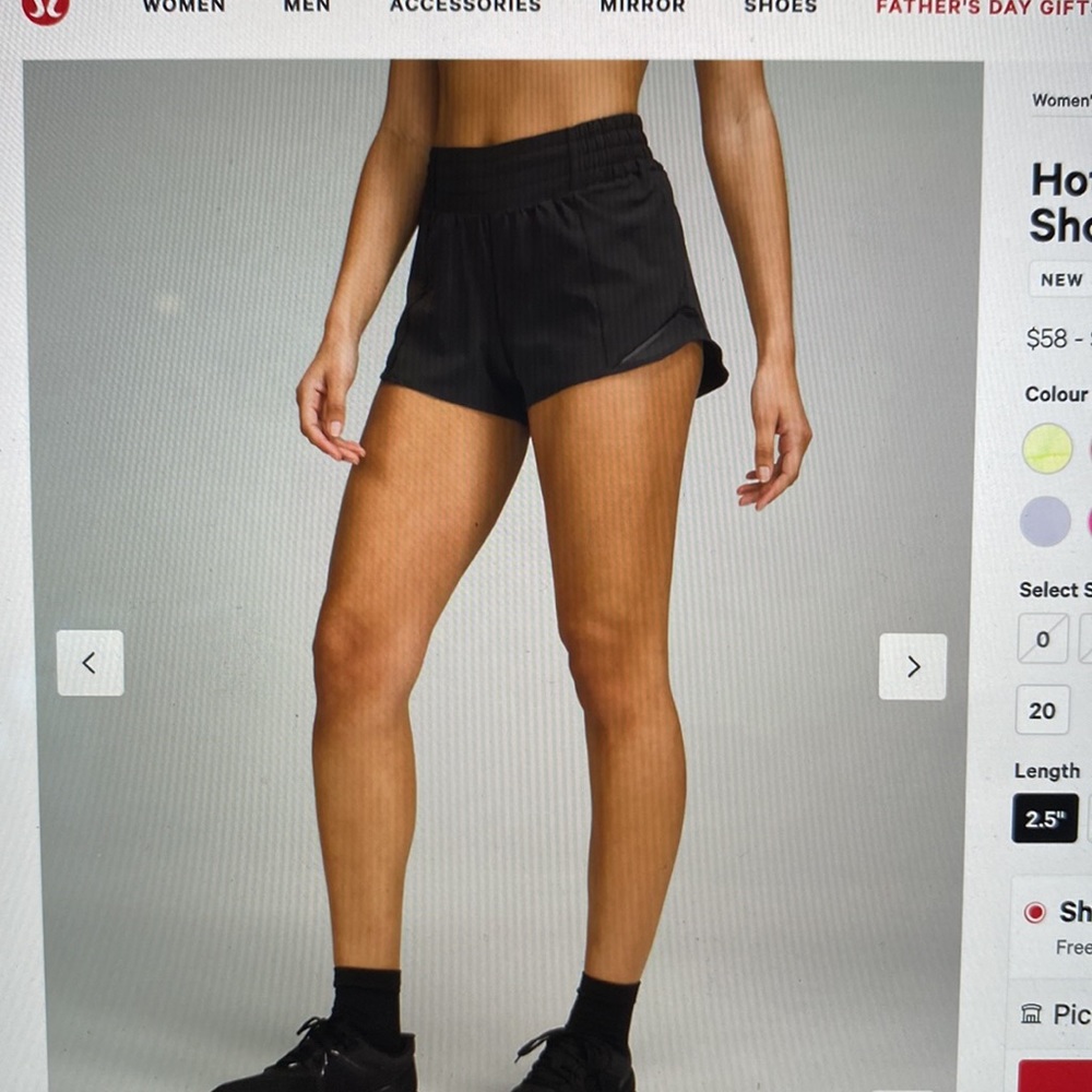 Hotty Hot High-Rise Lined Short 2.5” in Black